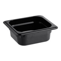 Cambro 62CW110 Camwear 1/6 Size Black Polycarbonate Food Pan - 2 1/2" Deep