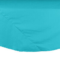 Intedge 132" Round Teal Seamed 65/35 Poly/Cotton Blend Hemmed Cloth Table Cover