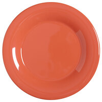 GET WP-10-RO Diamond Mardi Gras 10 1/2" Rio Orange Wide Rim Round Melamine Plate - 12/Case