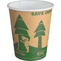 EcoChoice 10 oz. Kraft Tree Print Compostable Paper Hot Cup - 50/Pack