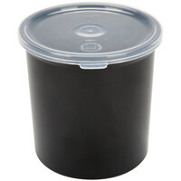 Carlisle Classic 1.2 Qt. Black Round SAN Plastic Crock with Lid