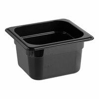 Cambro 64CW110 Camwear 1/6 Size Black Polycarbonate Food Pan - 4" Deep