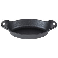 Lodge HM16OS 16 oz. Pre-Seasoned Heat-Treated Mini Cast Iron Oval Casserole Dish