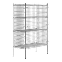 Regency NSF Stationary Chrome Wire Security Cage Kit - 24" x 48" x 74"