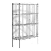 Regency NSF Stationary Chrome Wire Security Cage Kit - 18" x 48" x 74"