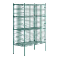 Regency NSF Stationary Green Wire Security Cage Kit - 24" x 48" x 74"