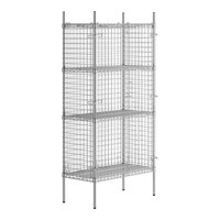 Regency NSF Stationary Chrome Wire Security Cage Kit - 18" x 36" x 74"