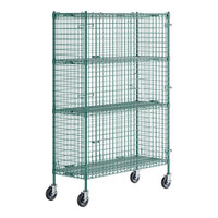 Regency NSF Mobile Green Wire Security Cage Kit - 18" x 48" x 69"