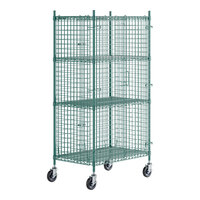 Regency NSF Mobile Green Wire Security Cage Kit - 24" x 36" x 69"