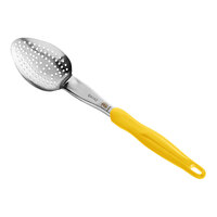 Vollrath 6414250 Jacob's Pride 14" Heavy-Duty Perforated Basting Spoon with Yellow Ergo Grip Handle