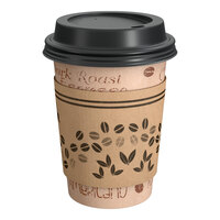 Choice 12 oz. Kraft Paper Hot Cup, Lid, and Sleeve Combo Kit - 50/Pack