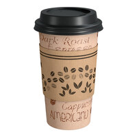 Choice 16 oz. Paper Hot Cup, Lid, and Sleeve Combo Kit - 25/Pack