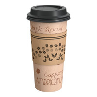 Choice 20 oz. Paper Hot Cup, Lid, and Sleeve Combo Kit - 25/Pack