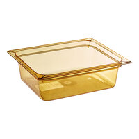 Carlisle 10421B13 StorPlus 1/2 Size Amber High Heat Plastic Food Pan - 4" Deep