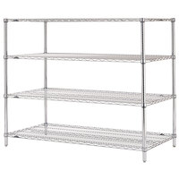 Metro N476C Super Erecta Chrome Wire Stationary Starter Shelving Unit - 21" x 72" x 63"