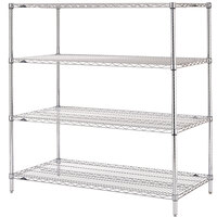 Metro N356C Super Erecta Chrome Wire Stationary Starter Shelving Unit - 18" x 48" x 63"