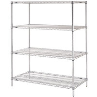 Metro N326C Super Erecta Chrome Wire Stationary Starter Shelving Unit - 18" x 30" x 63"