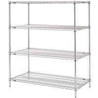 Metro N336C Super Erecta Chrome Wire Stationary Starter Shelving Unit - 18" x 36" x 63"