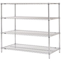 Metro N466C Super Erecta Chrome Wire Stationary Starter Shelving Unit - 21" x 60" x 63"