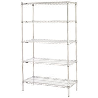 Metro 5N547C Super Erecta Chrome Wire Stationary Starter Shelving Unit - 24" x 42" x 74"