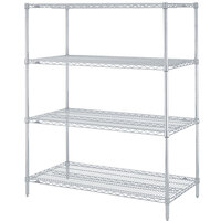Metro N326BR Super Erecta Brite Wire Stationary Starter Shelving Unit - 18" x 30" x 63"
