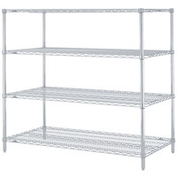 Metro N466BR Super Erecta Brite Wire Stationary Starter Shelving Unit - 21" x 60" x 63"