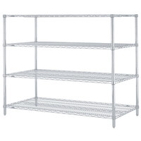 Metro N376BR Super Erecta Brite Wire Stationary Starter Shelving Unit - 18" x 72" x 63"