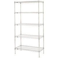 Metro 5N427C Super Erecta Chrome Wire Stationary Starter Shelving Unit - 21" x 30" x 74"