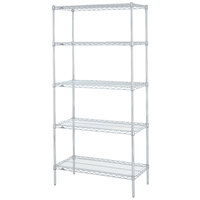 Metro Super Erecta 21" Wide Brite Wire Stationary Starter Shelving Unit with 74" Posts