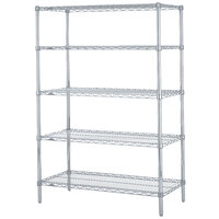 Metro 5N367BR Super Erecta Brite Wire Stationary Starter Shelving Unit - 18" x 60" x 74"