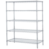 Metro 5N377BR Super Erecta Brite Wire Stationary Starter Shelving Unit - 18" x 72" x 74"