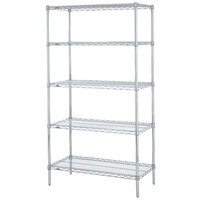 Metro 5N337BR Super Erecta Brite Wire Stationary Starter Shelving Unit - 18" x 36" x 74"