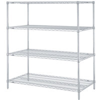 Metro N546BR Super Erecta Brite Wire Stationary Starter Shelving Unit - 24" x 42" x 63"