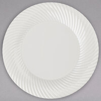 Visions Wave 6" Bone / Ivory Plastic Plate - 18/Pack