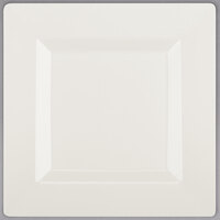 Visions Florence 8" Square Bone / Ivory Plastic Plate - 10/Pack