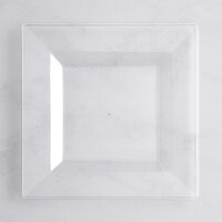 Visions Florence 6" Square Clear Plastic Plate - 10/Pack