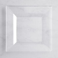 Visions Florence 8" Square Clear Plastic Plate - 10/Pack