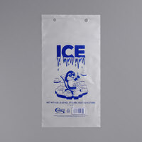 Choice 8 lb. Clear Wicketed Ice Bag with Ice Print - 1000/Case