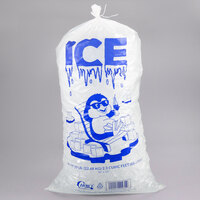 Choice 50 lb. Clear Plastic Ice Bag with Ice Print - 250/Case