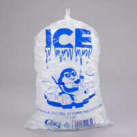 Choice 8 lb. Clear Plastic Ice Bag with Ice Print - 1000/Case