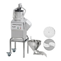 Robot Coupe CL55 2 Feed-Heads Continuous Feed Food Processor with Full Moon Pusher Feed, Bulk Feed, and 2 Discs- 2 1/2 hp