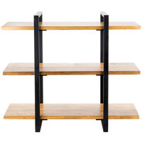 Cal-Mil 1940-99 Madera Rustic Pine 3-Shelf Metal Frame Riser with Black Frame - 28" x 12" x 24"