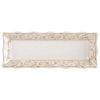 GET ML-87-OL Olympia 17 1/2" x 6 3/4" Scalloped Melamine Rectangular Display Tray - 6/Case