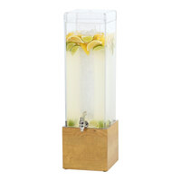 Cal-Mil 1527-3-99 Madera Rustic Pine 3 Gallon Beverage Dispenser with Ice Chamber - 8 1/2" x 8 1/2" x 26 3/4"