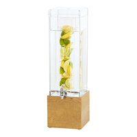 Cal-Mil 1527-3INF-99 Madera Rustic Pine 3 Gallon Beverage Dispenser with Infusion Chamber - 8 1/2" x 8 1/2" x 26 3/4"