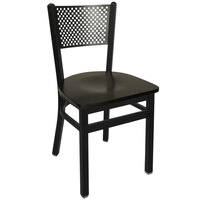 BFM Seating Polk Sand Black Metal Side Chair