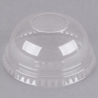 Dart DLR685 7 oz. Clear PET Plastic Dome Lid with 1" Hole - 2500/Case