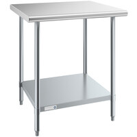 Steelton 30" x 30" 18 Gauge 430 Stainless Steel Work Table with Undershelf