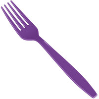 Creative Converting 318908 7 1/8" Amethyst Purple Heavy Weight Plastic Fork - 288/Case