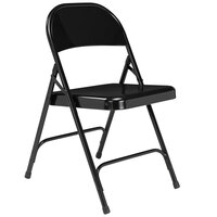 National Public Seating 510 Black Metal Folding Chair - 4/Pack